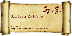 Szilasy Zalán névjegykártya
